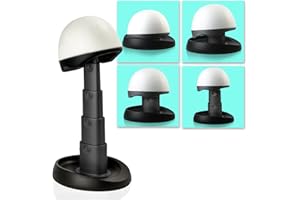 Adjustable Wig Head for Travel and Salon - Black Stand, Styrofoam Head, Collapsible Compact Stand Expands for Long and Short Wigs - by Adolfo Design