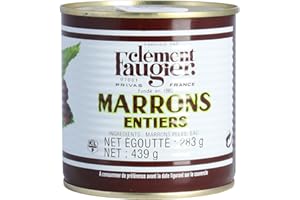 Clement Faugier Whole Cooked Chestnuts 15.5oz - French Ardeche Marrons Entiers Cooked in Water