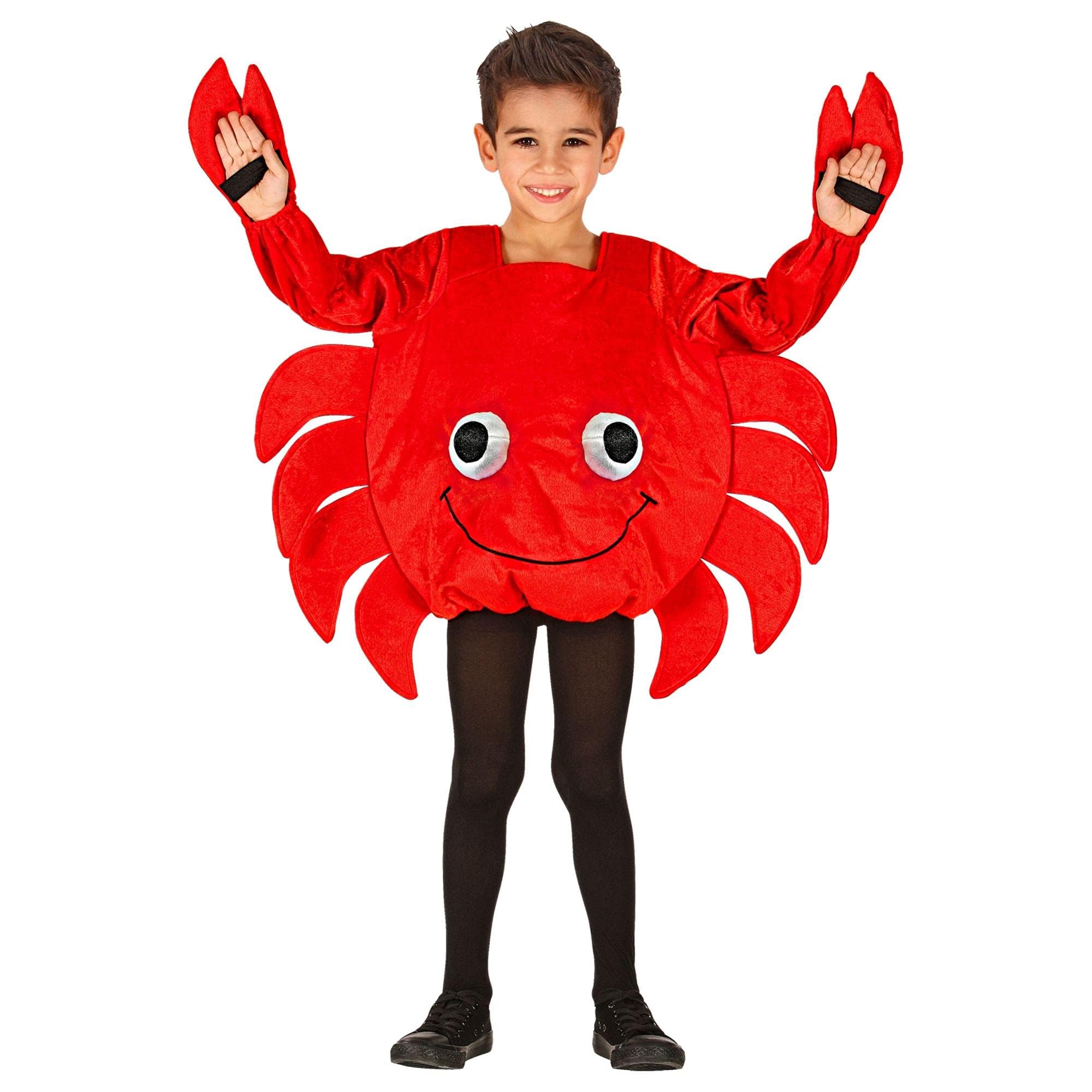 W WIDMANN MILANO Party Fashion - Crab Costume for Children Unisex, Animals, Fish, Marine World, Carnival, Themed Parties, Size 116 cm / 4-5 Years