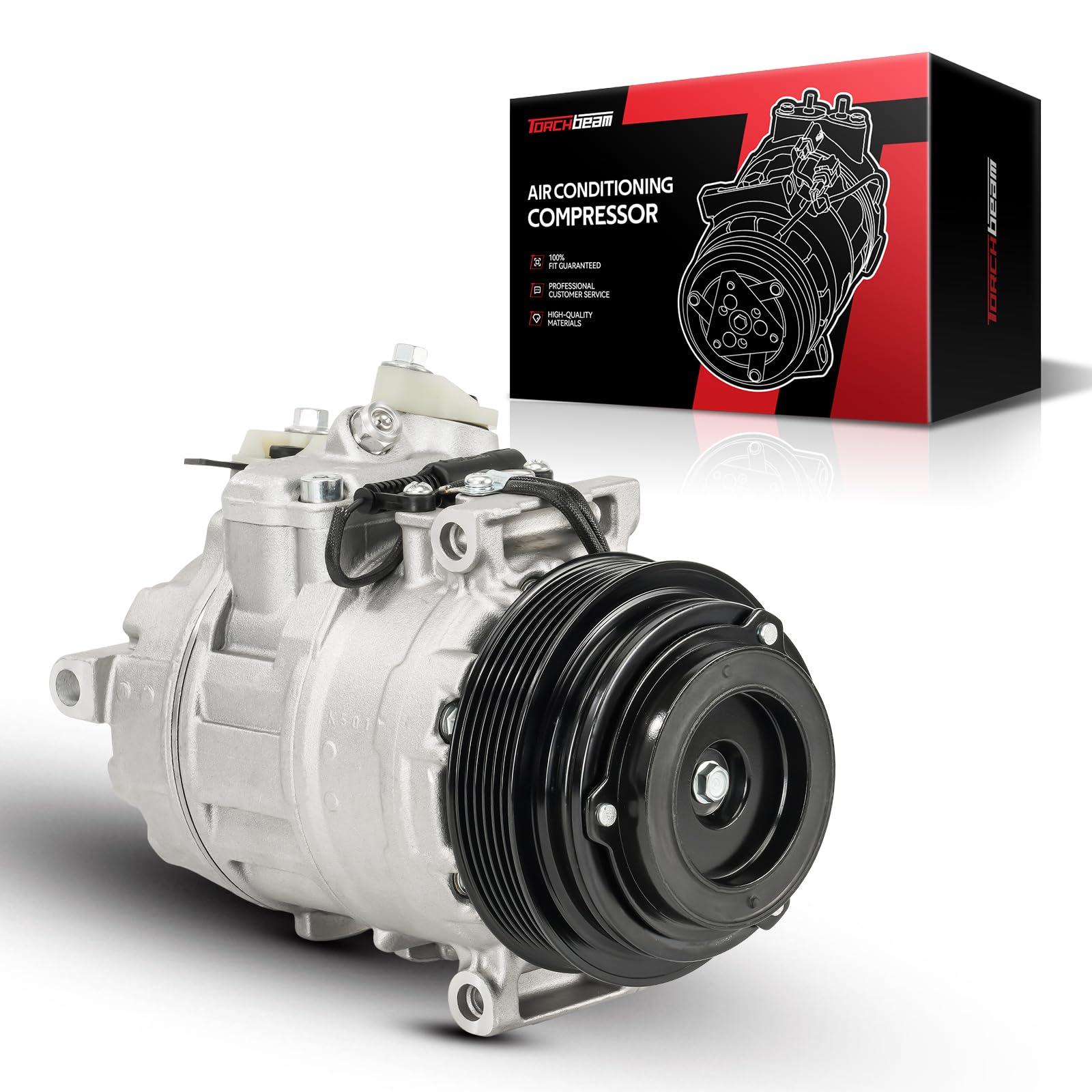 Photo 1 of Torchbeam AC Compressor with Clutch  no78356, for Mercedes-Benz E320 1996-2003, ML320 1998-2002, SLK230 1998-2001, CLK320 1998-2002, 2003 3.2L, C230 1997-2000 6511631, 78356 ac a/c compressor