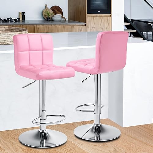 MoNiBloom Bar Stools Set of PU Leather Swivel Counter Height