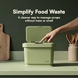 Tydi 4.5L Mint Food Waste Bin with Press-Button Lid Kitchen Compost Caddy view 2