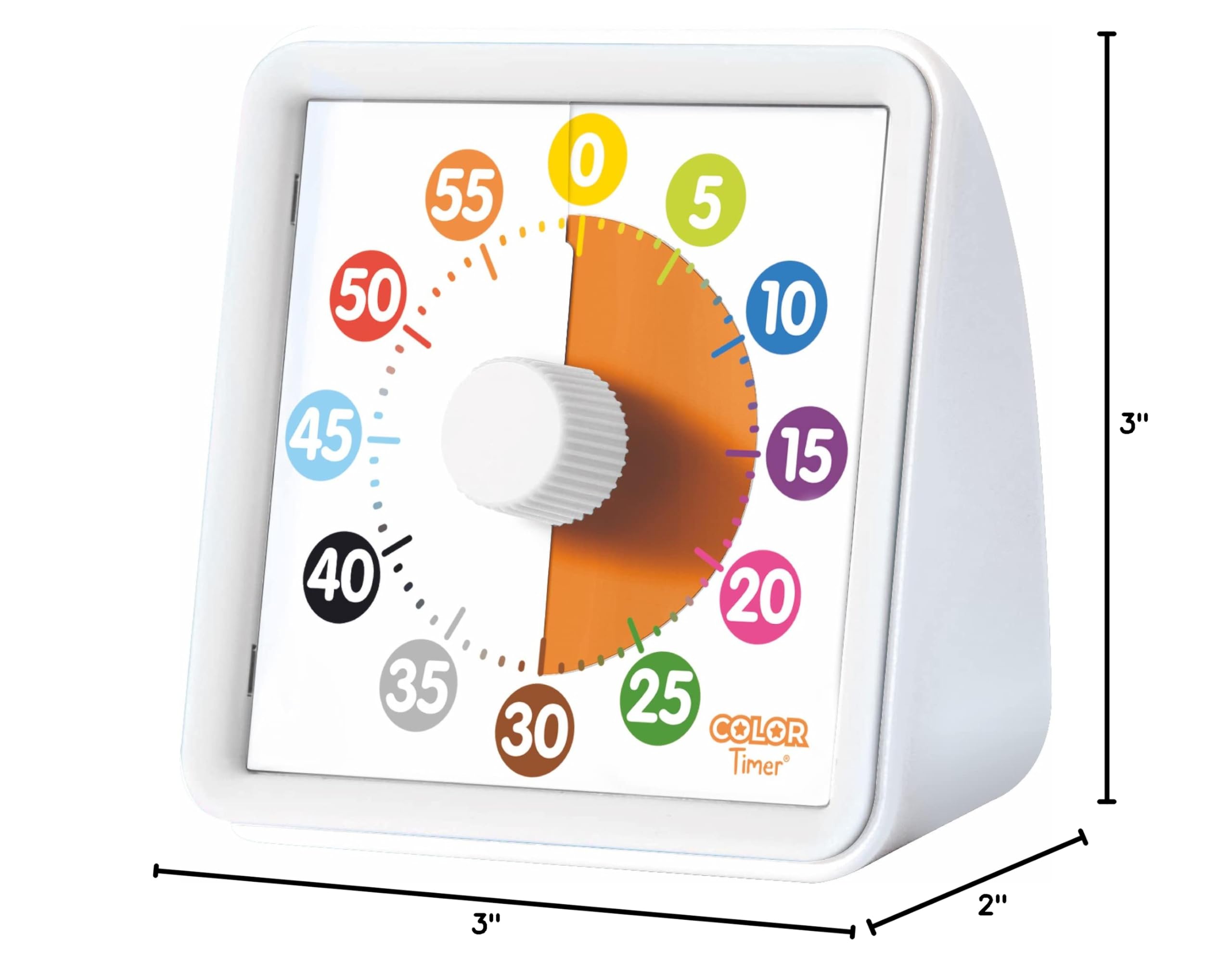 Color Visual Timer for Kids, Preschoolers & Toddlers - Silent Classroom and Home 60-Minute Countdown Clock, Time Management Tool