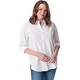 Gloria Vanderbilt Womens Amanda Oversized Button Down Shirt with Roll-tab Sleeves