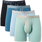 VELISENSE Men's Bulge Enhancing Pouch Underwear, Moisture Wicking Breathable Boxer Briefs for Men 4 Pack