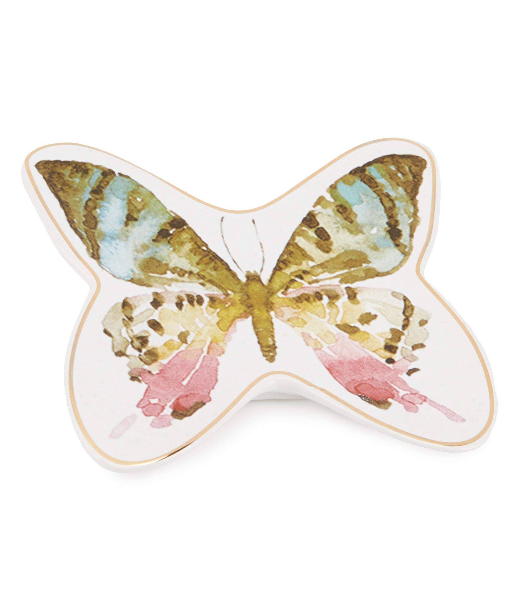 Avanti Linens Butterfly Garden Collection, Ceramic, White, Soap Dishes — image 1