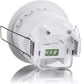 SEBSON Motion Detector Flush Mount HF Sensor Ceiling LED 1200W 360 Range 16m view 3