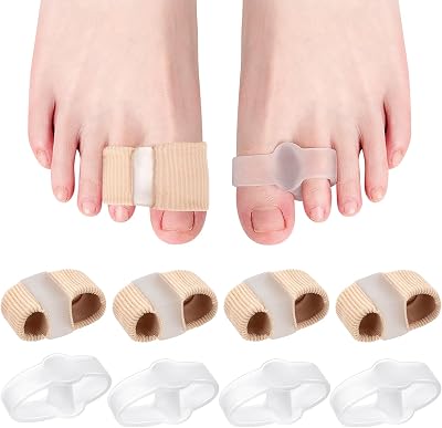 Fantasyon 8Pack Bunion Corrector Toe Straighteners Nylon+Gel 4Pairs