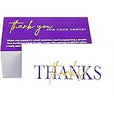 RXBC2011 Elegant Purple Thank You Cards with Gold Accent Pack of 100