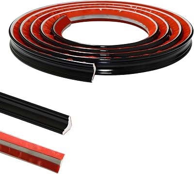 Zayejod 5M Black PVC Quadrant Trim Self Adhesive Beading 27mmx17mm Corner Edging