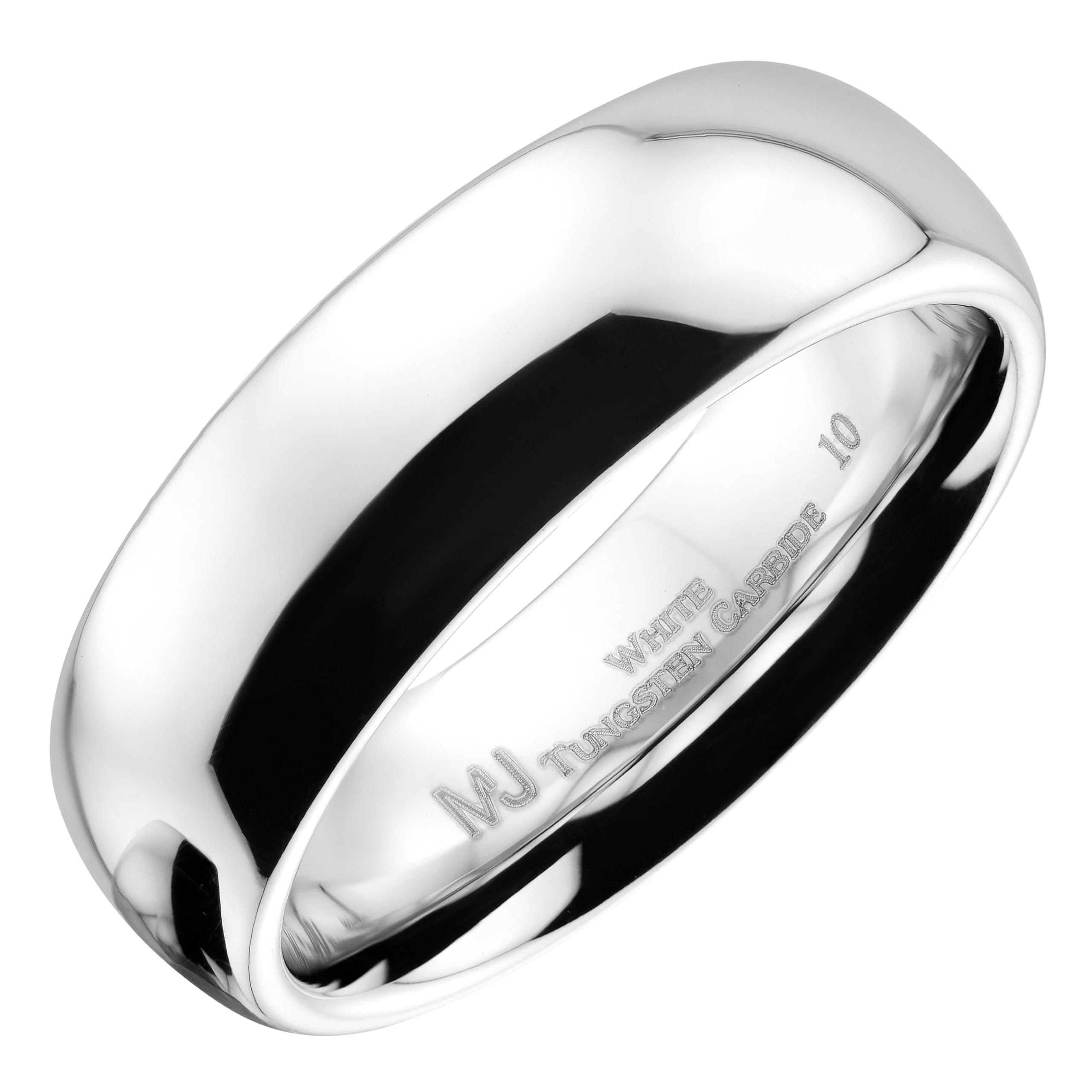 MJ Metals Jewelry Classic Mirror Polished White