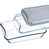 Simax Exclusive Clear Rectangular Glass Roaster | Includes Glass and Plastic Lid, Heat, Cold and Shock Proof, Made in Europe, 2.6 Quart