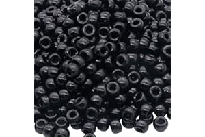 Auvoau 1000Pcs Pony Beads Bracelet 9mm Black Plastic Barrel Pony Beads for Necklace,Hair Beads for Braids,Key Chain,Jewelry Making (Black)
