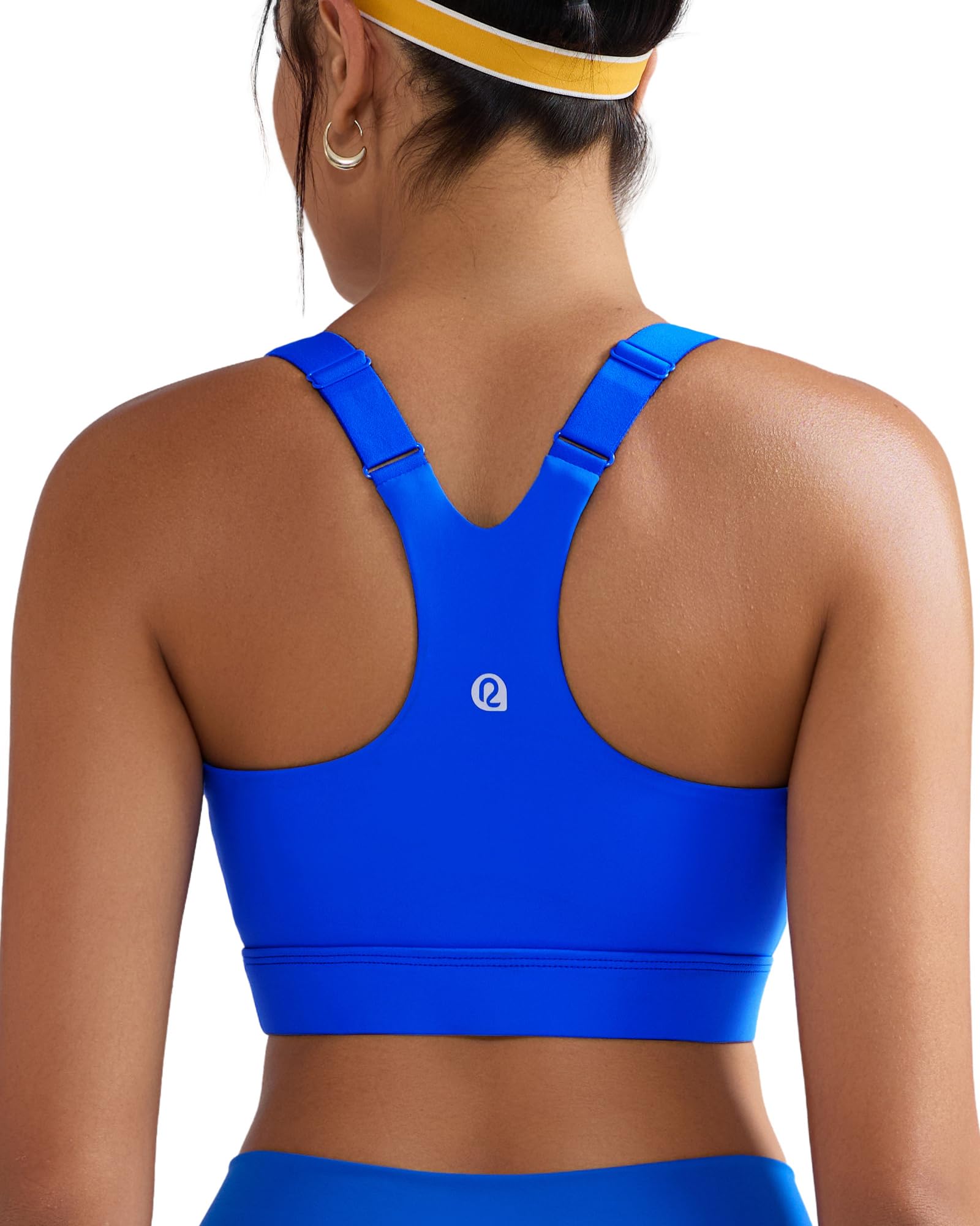 Photo 1 of RUNNING GIRL High Support Sports Bras for Women,Adjustable Straps High Impact Sports Bra for Women Large Bust(3110_Sparkle Blue_L)