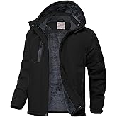 Buyboxs Kids Winter Jackets Warm Fleece Waterproof Snow Jacket with Zipper Pockets Detachable Hood