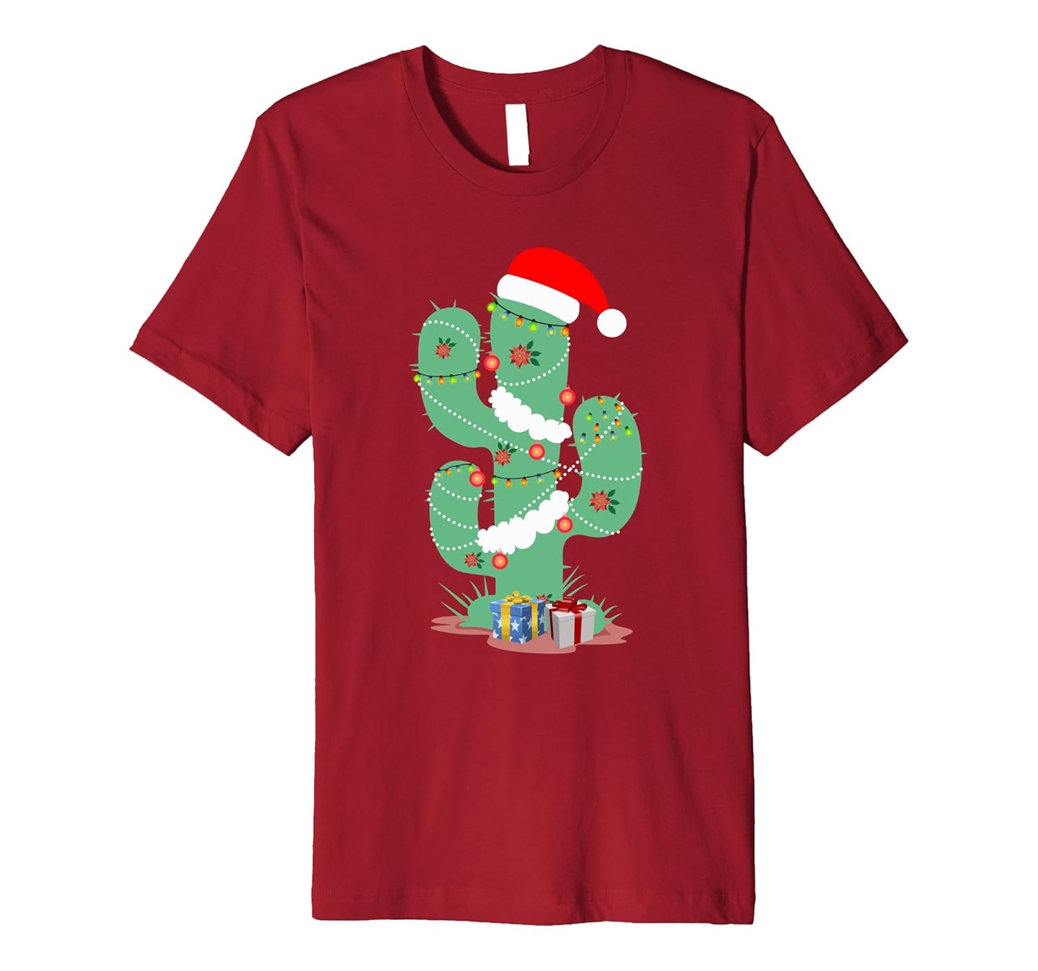 Funny Cactus Tree With Presents - T-Shirt Christmas Gift-Rose