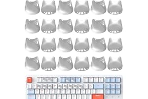 24 Pieces Typing Stickers for Long Nails, Keypad Cover,Raised Cat Head Design Keyboard Cover for Women Men Teens Students PC 