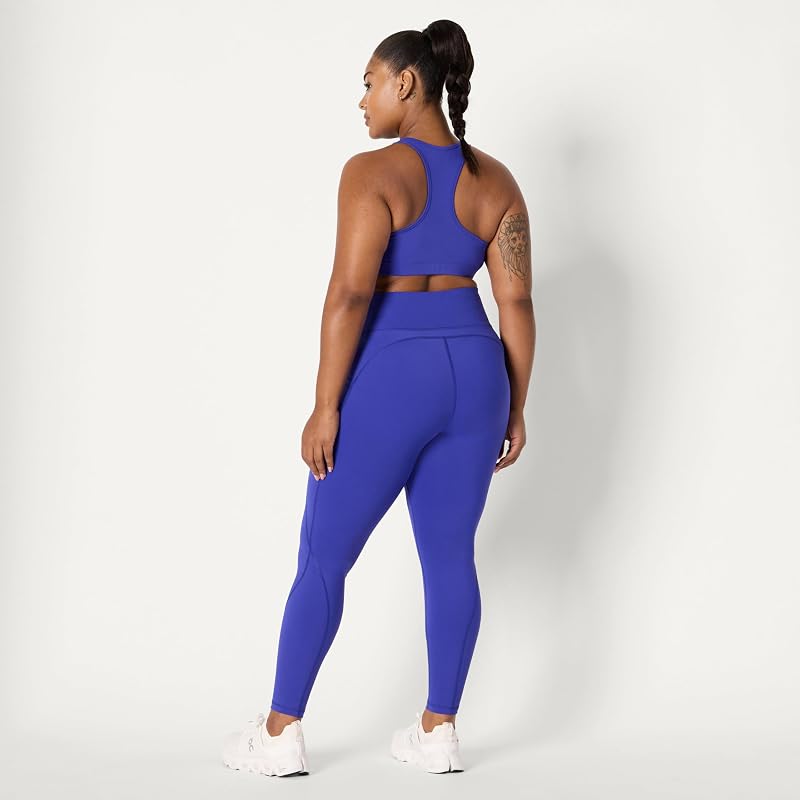 Leggings de Sport pour la Gym, avec ou sans Poches, Longs, Corsaires ou 3/4 Femme, Bleu Royal, L