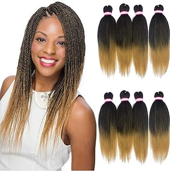 Amazon Com Ez Braid Pre Stretched Braiding Hair Extensions Ombre