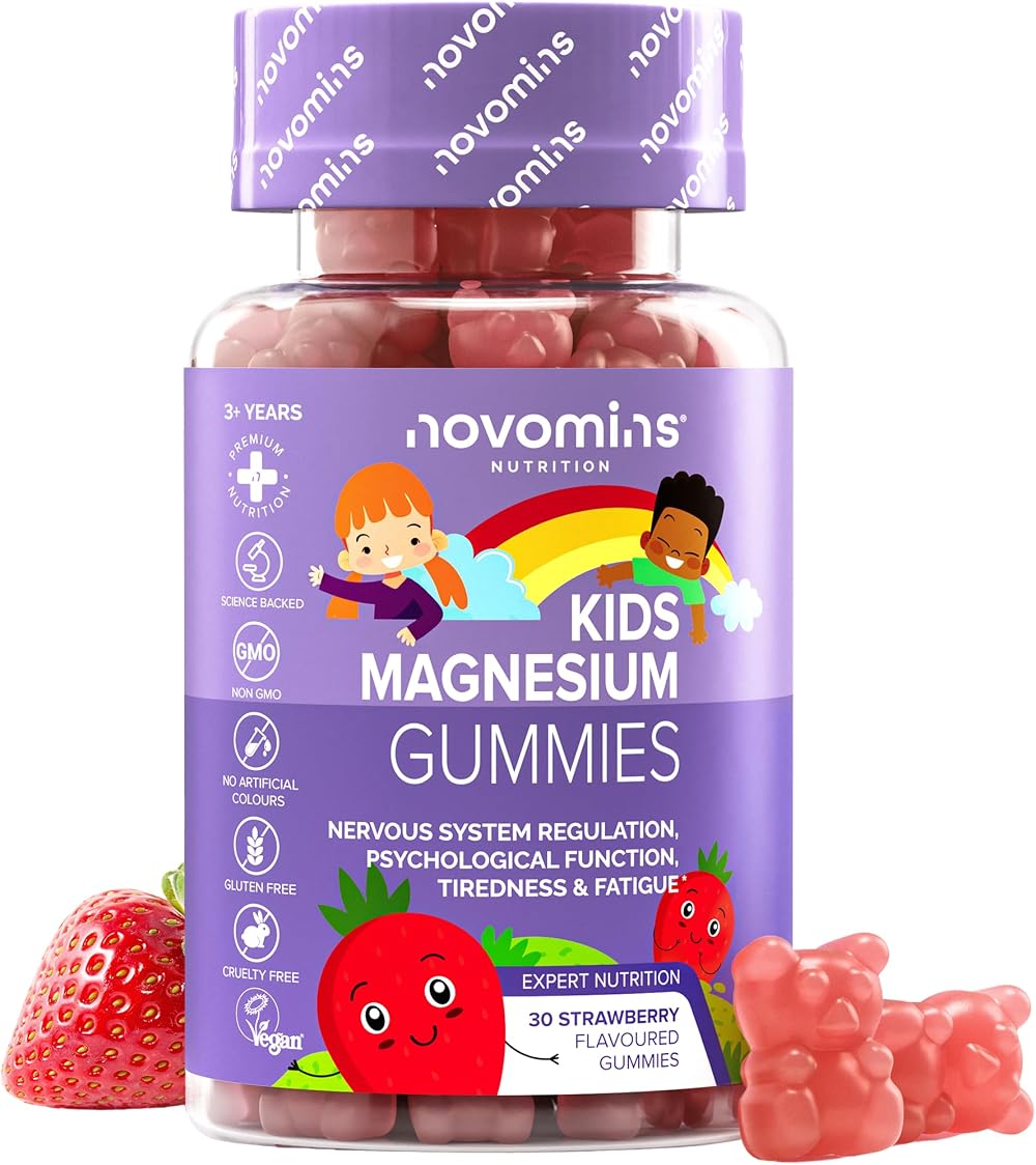 Novomins Kids Magnesium Gummies 546 mg 30 Gummies Vegan Gluten Free