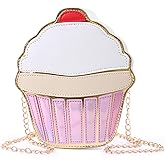 SUKUTU Girls Cupcake Popcorn Egg Fruits Milk Box PU Crossbody Handbag Women Small Purse and Cell Phone Shoulder Bag