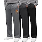 Oakgarden 3 Pack Men's Sweatpants Fleece Open Bottom Athletic Lounge Pants Baggy Casual Drawstring Gym Joggers with Pockets