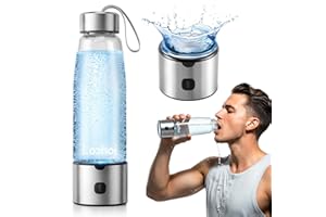 LOOHOI Hydrogen Water Bottle, Upgraded Hydrogen Generator with SPE/PEM Tech,16oz Portable Hydrogen-Rich Water Maker,Fast Hydrogen Production,Rechargeable Health Water Cup for Home Office Travel