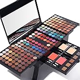 Professional Makeup Kit for Women with Mirror All In One Makeup Gift Set for Teens 180 Color Eyeshadow Palette 2 Blush 2 Powder 1 Eyeliner 4 Eyebrow Make Up Sets Matte Shimmer Mixing Pallet Eye Shadow