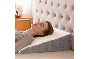 SIMPLEDAD Wedge Pillow, 7.5" Wedge Pillow for Acid Reflux and Back Pain Relief, Snoring, Bed wedge pillows for sleeping after surgery. Bed Wedge Pillows for Headboard, Cooling Memory Foam Top, Breathable Cover