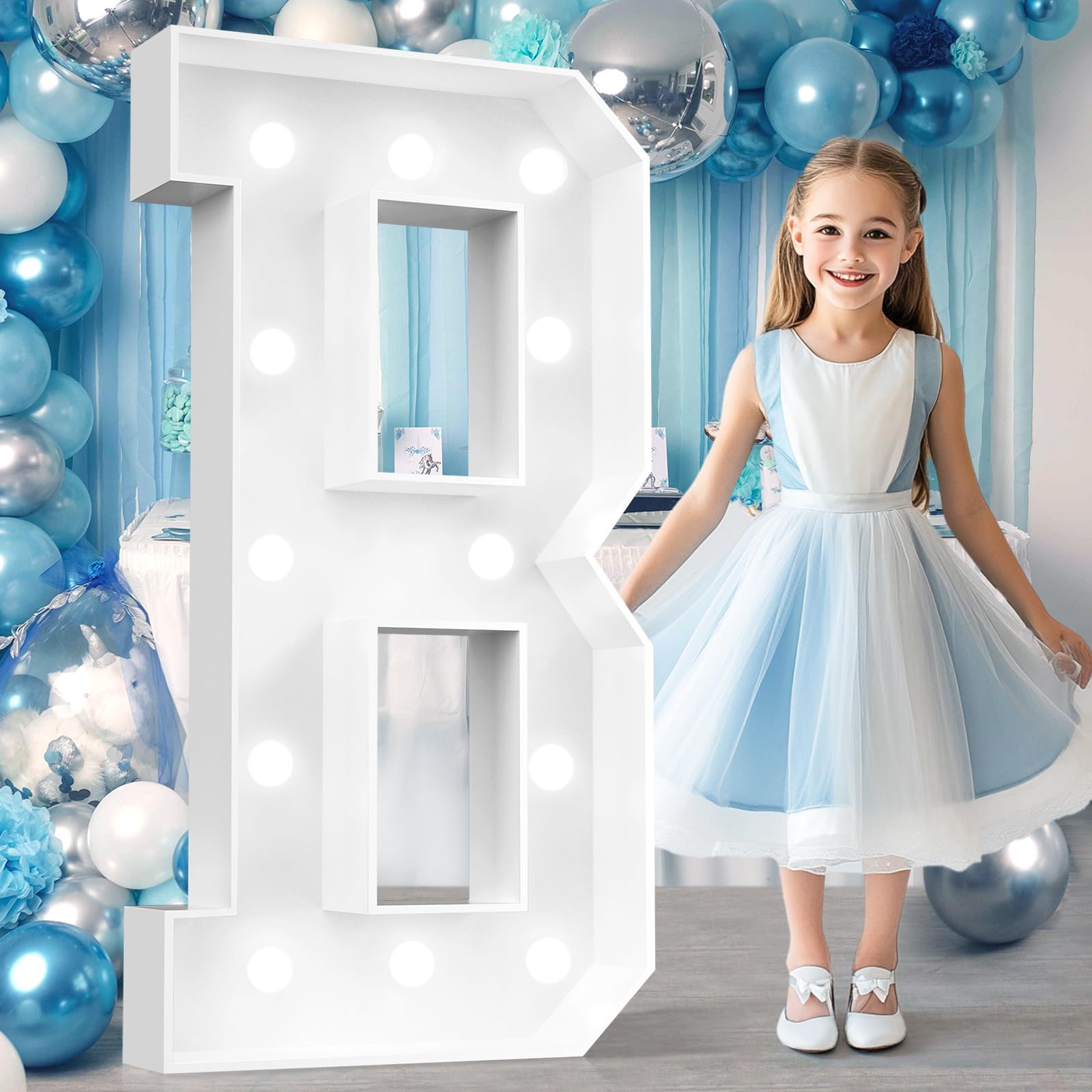 Photo 1 of Ledido 4FT Marquee Light Up Letters B, Easy to Assemble Cool White Marquee Letters 4 Feet Tall for Indoor & Outdoor Events, Large Lighted Letter for Birthday Graduation Baby Shower Party Decorations