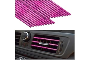FEKEY&JF 20PCS Car Air Conditioner Decoration Strip, Bendable DIY Car Vent Outlet Trim, Universal Waterproof Air Vent Outlet Protection Strips, Auto Interior Accessories for Most Cars (Ice Rose Red)