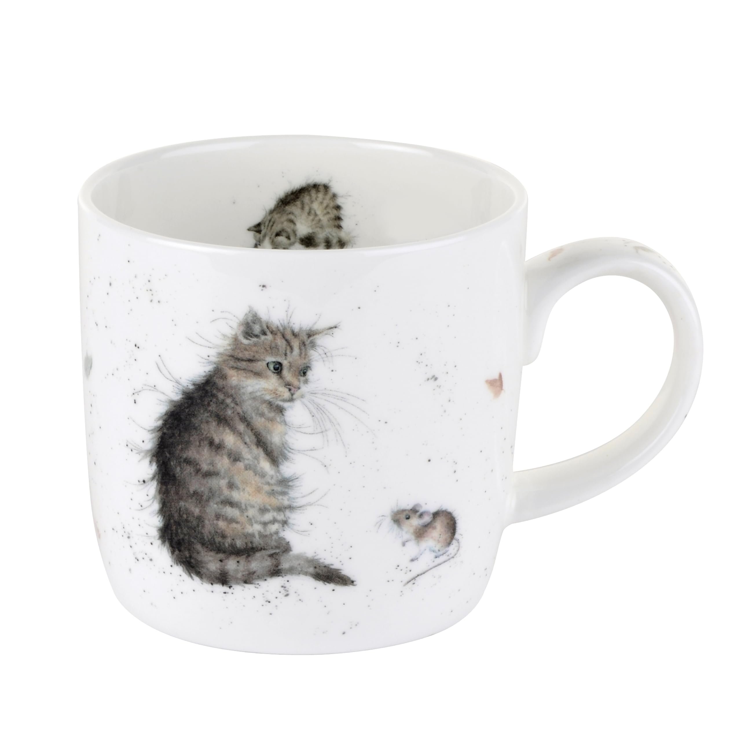 Wrendale by Royal Worcester Cat and Mouse Bone China Mug,11Fl Oz