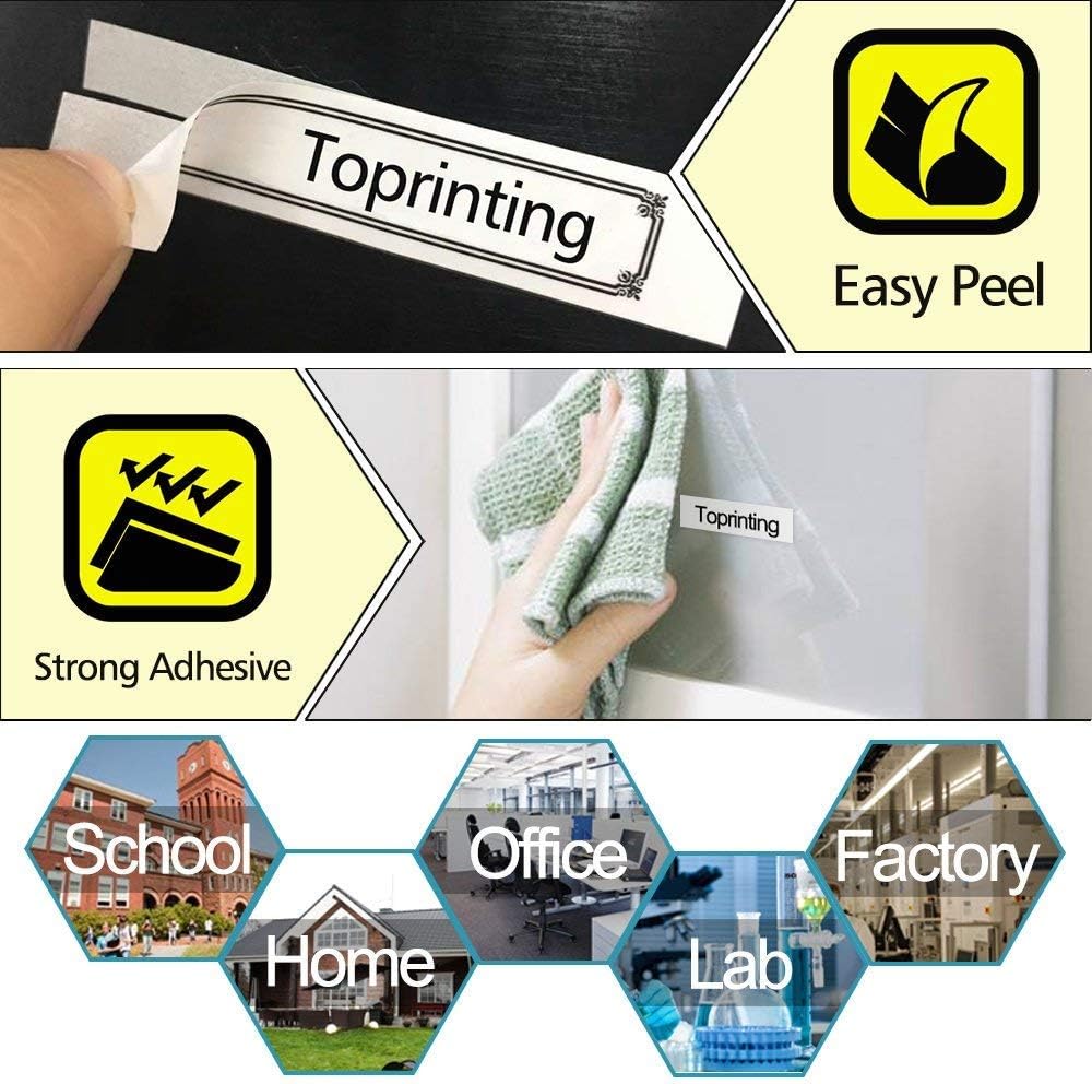 Upwinning A91221 91201 S0721610 Compatible with Dymo Letratag Label Maker Refill White Plastic Tape - Image 3