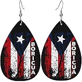 KOSUES Faux Leather Teardrop Earrings Double Sided Drop Dangle Earrings Lightweight Women's Ear Accessories Holiday Party