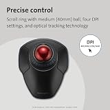 Kensington Orbit Wireless Trackball Mouse with Scroll Ring K70992WW Black view 4