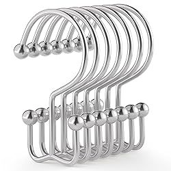 Goowin Shower Curtain Hooks, 12 Pcs Shower Curtain