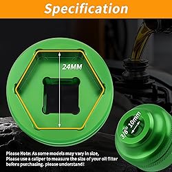 LIFSHP 24MM Oil Filter Socket,3/8" Drive For