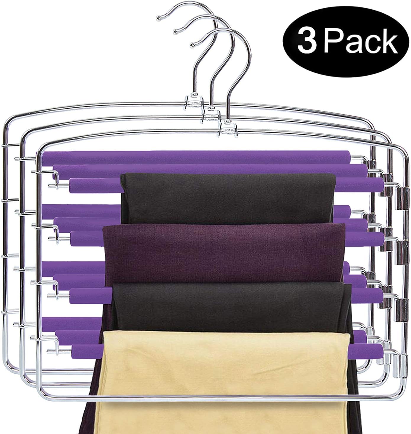 DOIOWN Pants Hangers Slacks Hangers Space Saving Non Slip