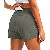 Soothfeel Women's Running Shorts High Waisted Quick-Dry 3 Inch Gym Workout Athletic Shorts for Women with Zipper Pocket