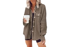 Yanekop Womens Waffle Knit Shacket Fall Jackets Oversized Shirt Jacket Fall Outfits Button Down Shirts 2024 Clothes
