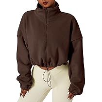 EROSEL Women's Full Zip Fleece Short Jacket – Warm Winter Long