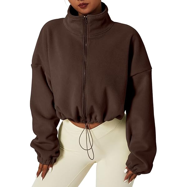 Baccarri Winter Fleece Jackets Women Long Sleeve Zip Up Coats
