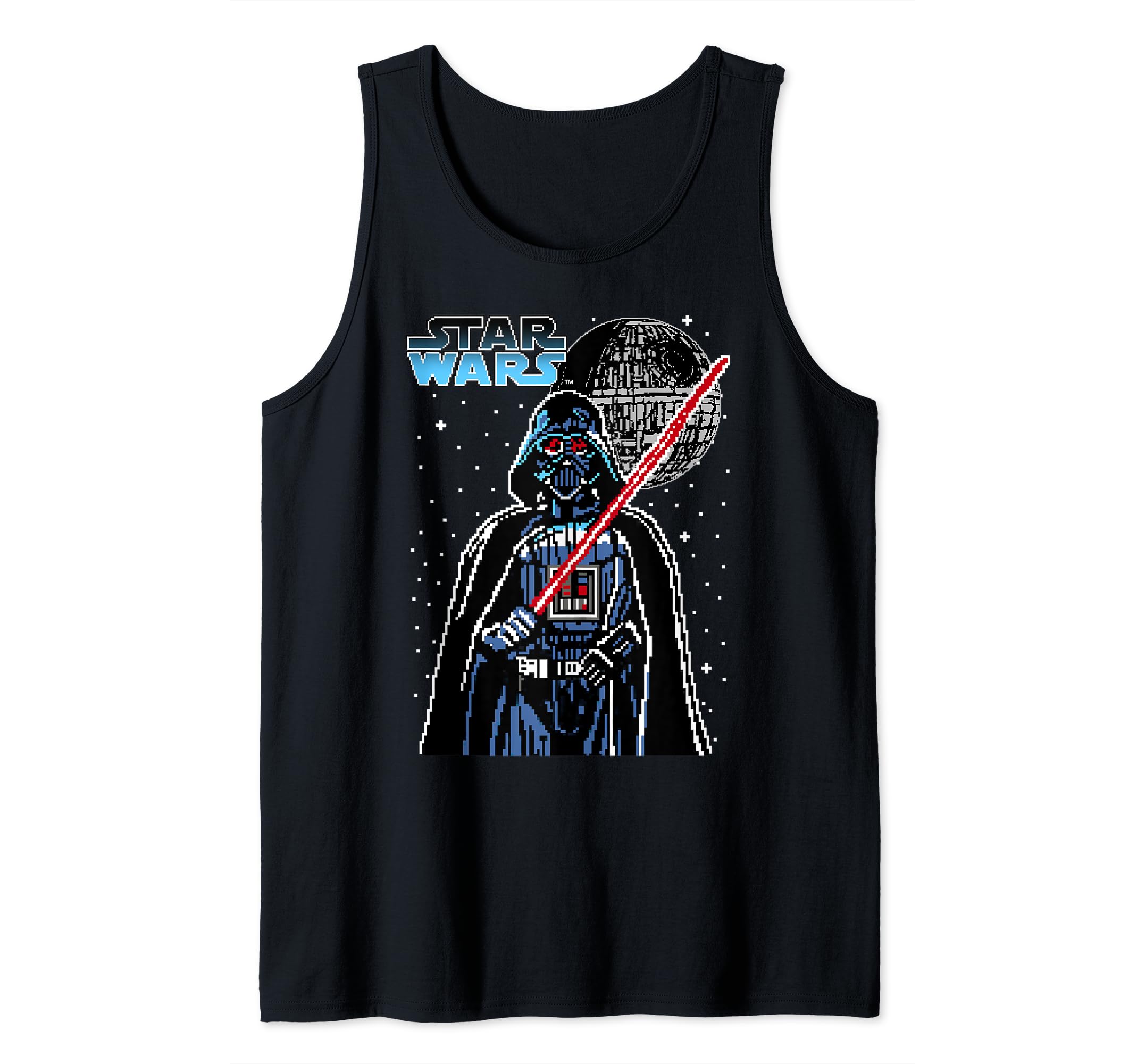 Star Wars 8-bit Pixel Darth Vader Death Star Tank Top