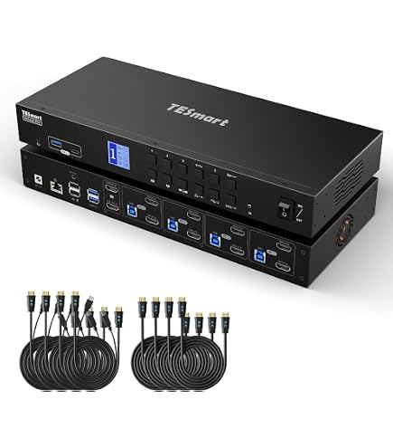 Amazon.com: TESmart 4K@144Hz Displayport KVM Switch 2 Monitors 4