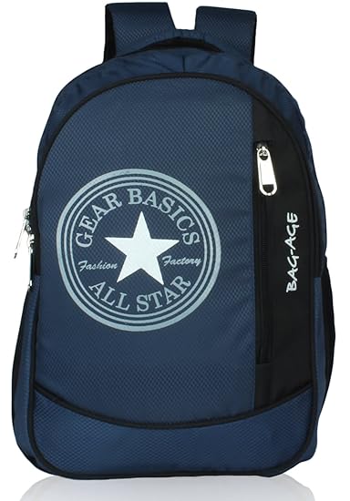 Bag-Age Allstar Dark Blue College School Backpack (Dark Blue)