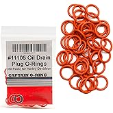 50 Pack - #11105 O-Ring Replacement for Harley Davidson Oil Drain Plug Oring (Orange Color)