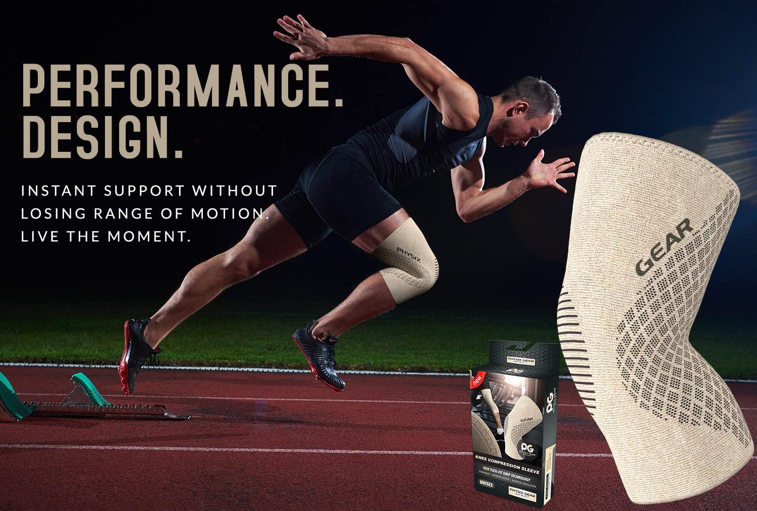 Physix Gear Knee Support Brace - Premium Recovery & Compression Sleeve For Meniscus Tear, ACL, MCL Running & Arthritis - Best Stabilizer Wrap for Crossfit, Squats & Workouts - For Men & Women: Sports & Outdoors