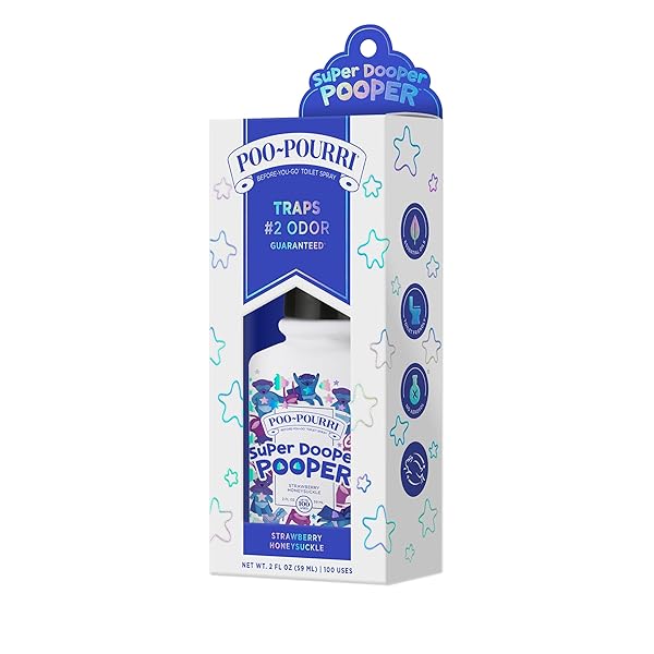 BABY-POURRI SUPER DOOPER POOPER ODOR FRESHENER SPRAY, 2 FL OZ – STRAWBERRY AND HONEYSUCKLE