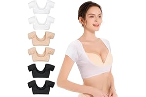 6 pcs Armpit Sweat Pads - OTTOLIVES Underarm Sweat Pads Vest Breathable & Washable Sweat Pads for Women Armpits, Premium Quality Fight Hyperhidrosis Armpit Pads for Women, Black/White/Beige,Medium