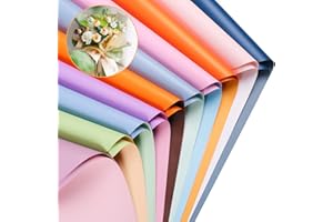 FUSHENMU 20 Sheets Flower Wrapping Paper - Double Sided Pure Color Florist Wrap - Waterproof Bouquet Supplies for DIY Crafts, Gift Packaging